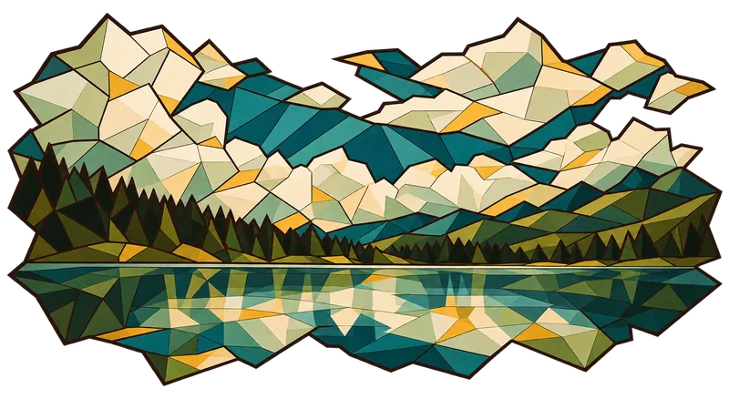 Stained-glass illustration for Genesis 1, inspired by a photograph by Christian Nartatez