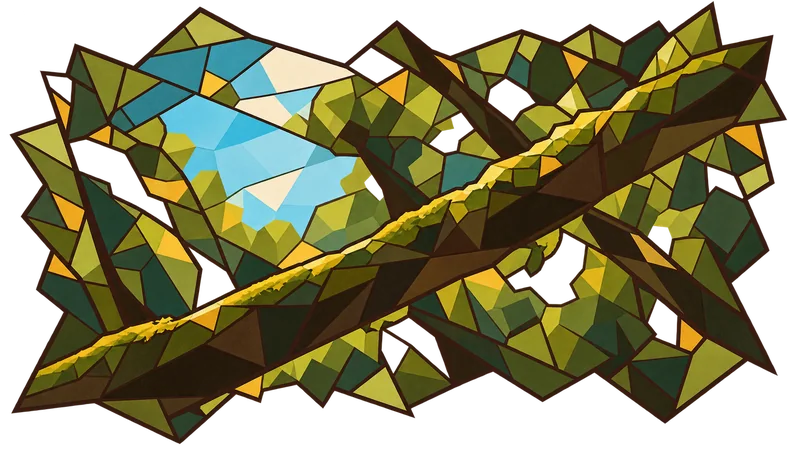 Stained-glass illustration for Genesis 14, inspired by a photograph by Christian Nartatez