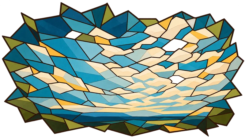 Stained-glass illustration for Genesis 15, inspired by a photograph by Christian Nartatez
