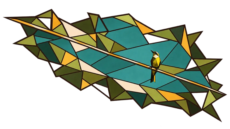 Stained-glass illustration for Genesis 16, inspired by a photograph by Christian Nartatez