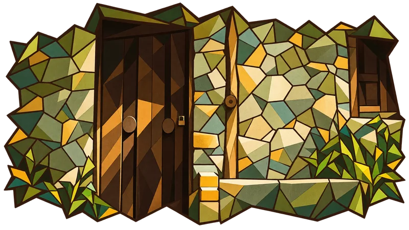 Stained-glass illustration for Genesis 18, inspired by a photograph by Christian Nartatez