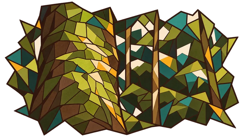 Stained-glass illustration for Genesis 33, inspired by a photograph by Christian Nartatez