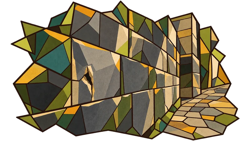Stained-glass illustration for Genesis 34, inspired by a photograph by Christian Nartatez