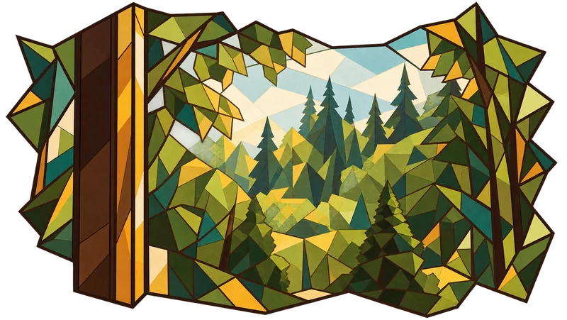 Stained-glass illustration for Genesis 35, inspired by a photograph by Christian Nartatez