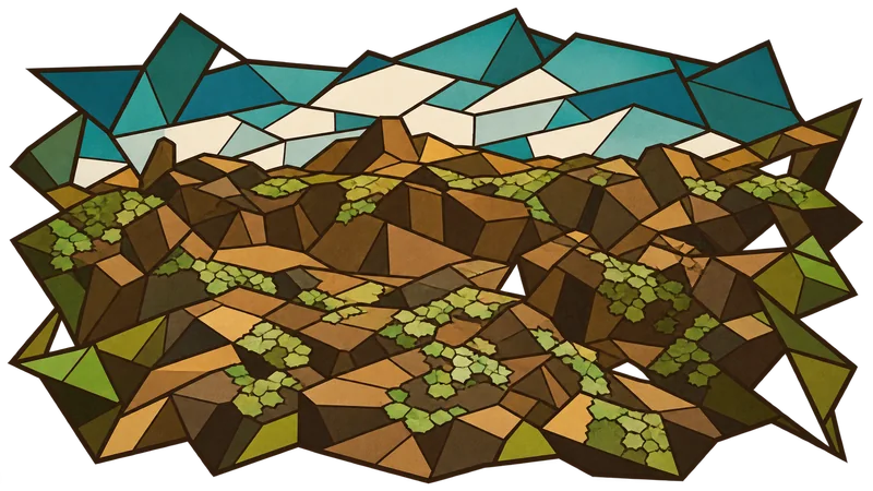 Stained-glass illustration for Genesis 38, inspired by a photograph by Christian Nartatez
